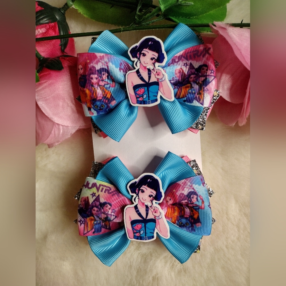 Blue Cartoon Character Hair Bows